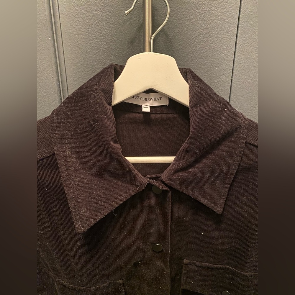 WeWoreWhat - NWOT - Black Corduroy Shacket - Size XS/S - Picture 7 of 12